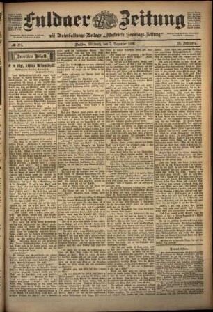 Zweite Ausgabe vom Mittwoch, den 07. Dezember 1898.