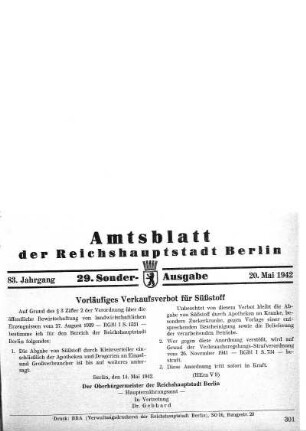 29. Sonder-Ausgabe, 20. Mai 1942