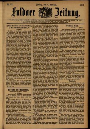 Ausgabe vom Freitag, den 04. Februar 1887.