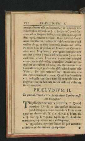 Praeludium II. In quo aberrent circa praesentem Controversiam Ubisquistae?