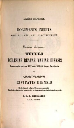 Documents inédits relatifs au Dauphiné, 2