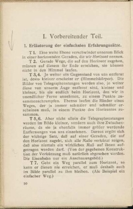 I. Vorbereitender Teil.