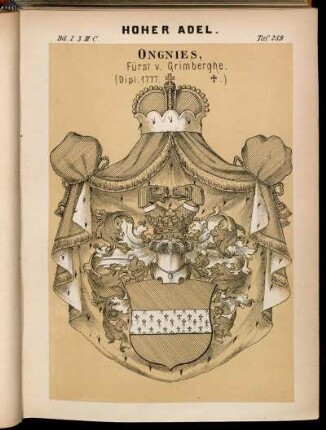 Taf. 289. Ongnies, Fürst v. Grimberghe. (Dipl. 1777. †.)