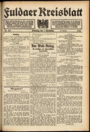 Ausgabe vom Dienstag, den 07. November 1916.