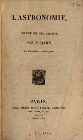 L' astronomie : poëme en six chants
