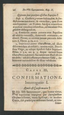 Caput III. De Confirmatione