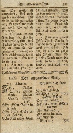 LIX. Von allgemeiner Noth