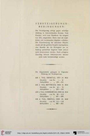 Versteigerungs-Bedingungen