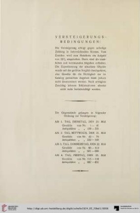 Versteigerungs-Bedingungen