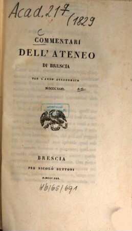 Commentari dell'Ateneo di Brescia, 1829