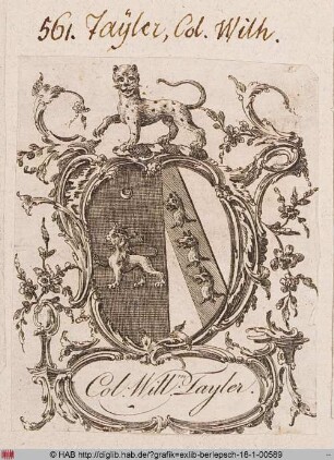 Wappen des Col. Wilhelm Tayler
