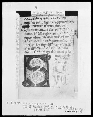 Psalterium — Initiale S (alvum me fac), Folio 68recto