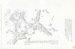 Jugendstrafanstalt, Berlin-Ruhleben (Diplomarbeit bei Bernhard Hermkes): Grundriss Hauptgeschoss 1:200
