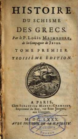 Histoire Du Schisme Des Grecs, 1