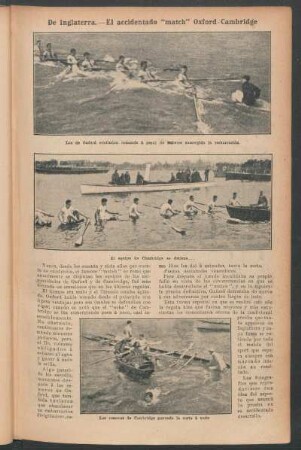 De Inglaterra.- El accidentado "match" Oxford-Cambridge