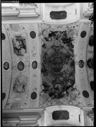 Schöntal Kloster Schöntal Abteikirche Sankt Joseph Innenbereich östliches Mittelschiff Deckenmalerei von Luca Antonio Colomba (um 1724)