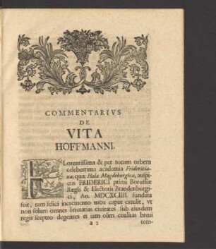Commentarivs De Vita Hoffmanni