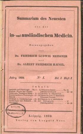 1. Januar 1832. No 1.