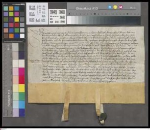 Bingen: Kaufbrief über die von Peter Amende Goltschmitt zu Bingen über die von dem St. Martinsstift zu Bingen gekauften Weingarten für anderthalbe...