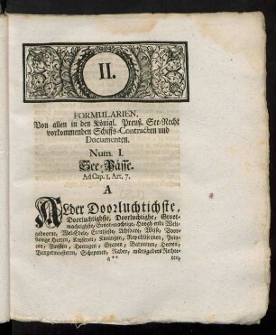 Num. I. See-Pässe.