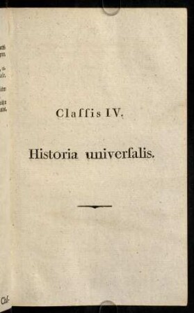 167-300, Classis IV. Historia universalis.