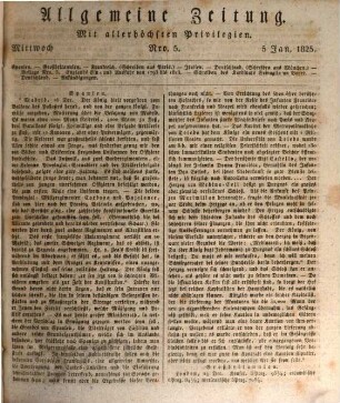 Allgemeine Zeitung. 1825, 1 - 6
