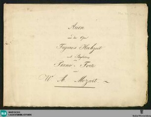 Le Nozze di Figaro. Excerpts. Arr - Don Mus.Ms. 2543 : V, guit; KV 492/6