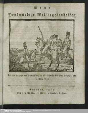 Neue Denkwürdige Weltbegenheiten, 1816