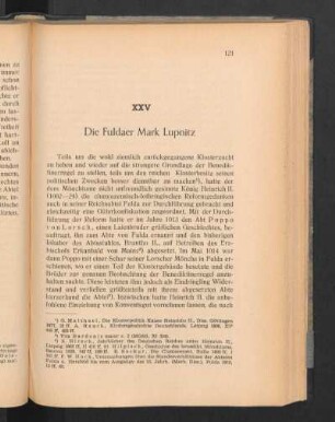XXV Die Fuldaer Mark Lupnitz