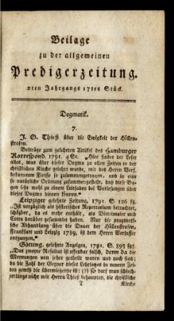 17tes [19tes] Stück