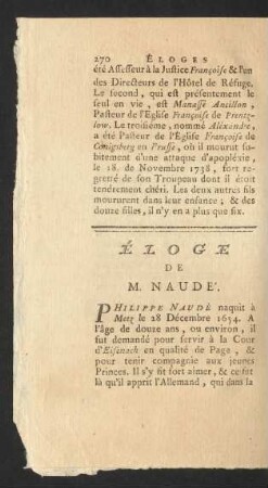 Éloge De M. Naudé