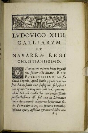 Ludovico XIIII. Galliarum et Navarrae Regi Christianissimo.