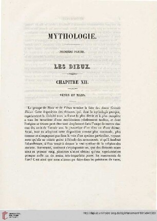 Mythologie. Première partie. Les dieux. Chapitre XII: Vénus et Mars