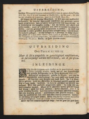 Uitbreiding Over Psalm 17: vers 15.