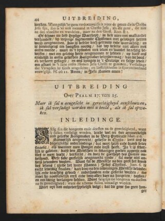 Uitbreiding Over Psalm 17: vers 15.