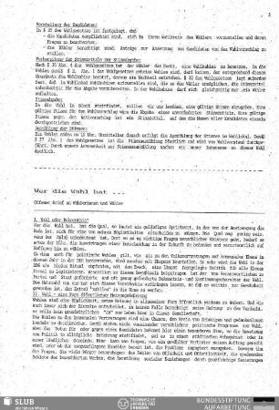 Wer die Wahl hat ... : offener Brief an Wählerinnen und Wähler
