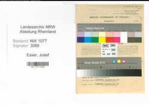 Entnazifizierung Josef Esser , geb. 12.12.1900 (Beamter)
