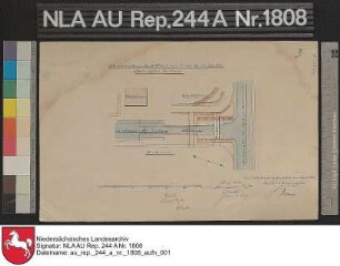 Plan der Schleuse am Anfang des Kanals von SPETZERFEHN nach Voßbarg Kolorierte Zeichnung von Bruns Papier Format 32,6x21,1 M 1:100 (ca)