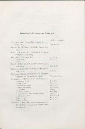Verzeichnis der benutzten Litteratur.