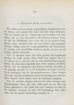 b. Kruipende dieren en visschen