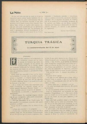 Turquía trágica : La contrarrevolución del 13 de Abril