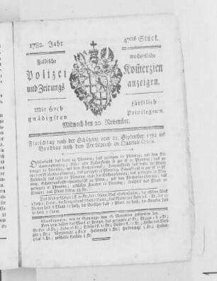 47tes Stück., Ausgabe vom 20. November 1782
