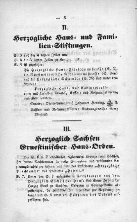 II. Herzogliche Haus- und Familienstiftungen