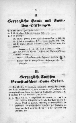 II. Herzogliche Haus- und Familienstiftungen
