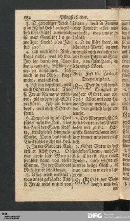 Aufs Fest der Heiligen Dreyeinigkeit.