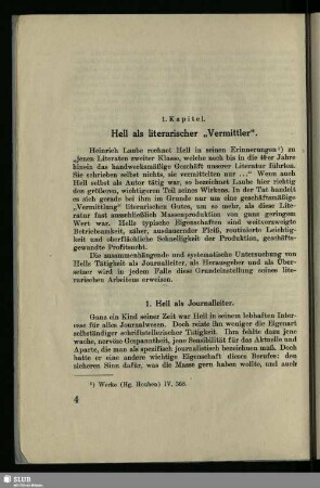 1. Kapitel. Hell als literarischer „Vermittler“