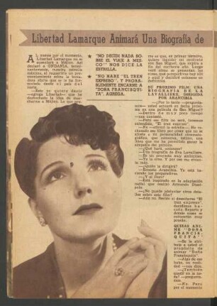 Libertad Lamarque animará una biografía de Ève Lavallière