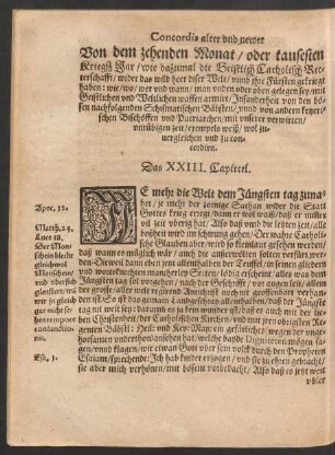 Von dem zehenden Monat/ oder tausesten Kriegß Jar ... Das XXIII. Capittel.