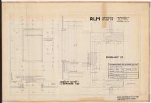 Reichsluftfahrtministerium, Berlin: Fenstergewände: Ansicht, Schnitt, Grundriss 1:20, Detail 1:5