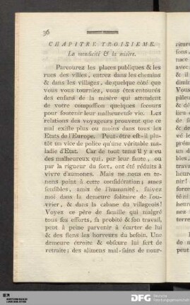 Chapitre Troisieme. La mendicité & la misère.